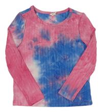 Růžovo-modré žebrované triko zn. Shein