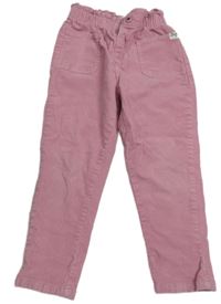 Růžové elastické manšestráky 