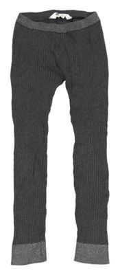 Tmavošedé žebrované pletené legíny H&M