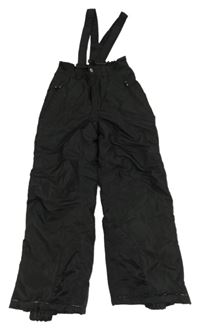 Černé šusťákové funkční oteplovačky s kšandami Tchibo