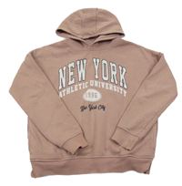 Starorůžová mikina s nápisem a kapucí George