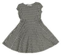 Černo-bílé vzorované žebrované šaty M&S