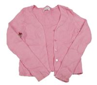 Růžový propínací žebrovaný lehký svetr Primark