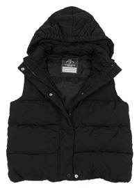 Černá šusťáková zateplená vesta s kapucí George