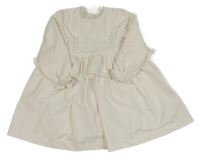 Bílé sametové šaty s krajkou 