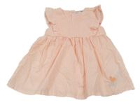 Bílo-oranžové pruhované šaty s volánky Ergee