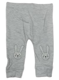 Šedé melírované lehké tepláky s králíky F&F