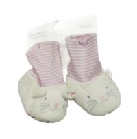 Nové - bílé plyšové capáčky s kočkou dunnes 