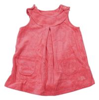 Růžové sametové vzorované laclové šaty Debenhams