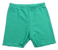 Zelené pruhované elastické kraťasy Shein
