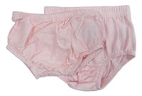 2x růžové kalhotky na plenku - 1x s volánky