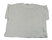 Bílo-černé pruhované crop tričko Zara