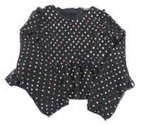Černo-barevná puntíkatá šifonová crop halenka Primark