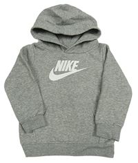Světlešedá mikina s logem a kapucí Nike