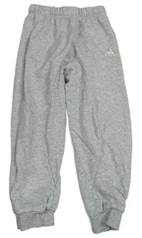 Světlešedé melírované baggy tepláky Adidas