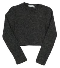 Šedé žebrované úpletové crop triko Primark