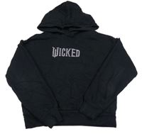 Černá mikina s nápisem a kapucí H&M