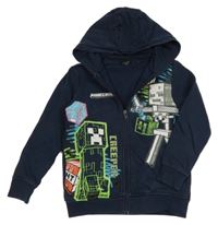 Tmavomodrá propínací mikina s kapucí - Minecraft Next