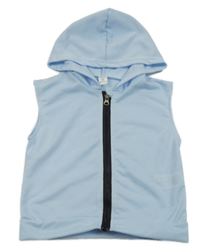 Světlemodrá propínací vesta s kapucí Shein