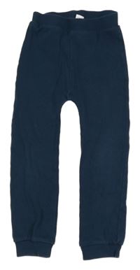 Tmavomodré žebrované lehké tepláky Tu