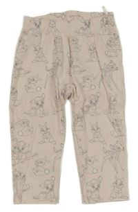 Světlerůžové žebrované legíny s Bambim a Dupíkem C&A