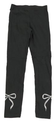 Antracitové legíny s mašlemi 