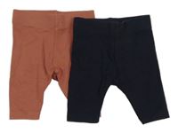 2set - 2x legíny - Tmavomodré + starorůžové Kiabi 