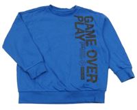 Modrá mikina s nápisy Matalan