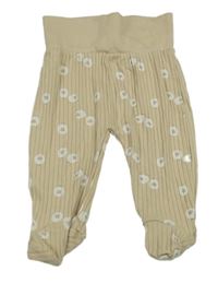 Béžové žebrované polodupky s ovečkami Topomini