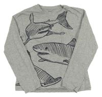 Šedé triko se žraloky Vertbaudet