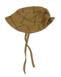 Béžovo-modrý kostkovaný klobouk C&A