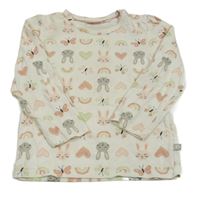 Smetanové triko s králíčky a obrázky Liegelind