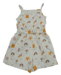 Bílý kraťasový overal s obrázky George