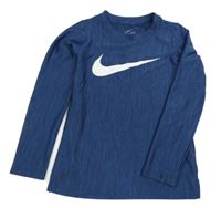 Tmavomodré melírované sportovní triko s logem Nike