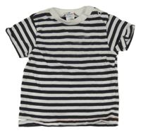Bílo-antracitové pruhované tričko Topomini
