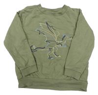 Khaki mikina s drakem 