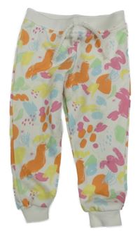Bílo-barevné vzorované tepláky Primark