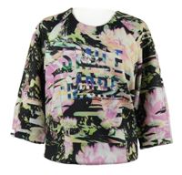 Dámská černo-barevná vzorovaná crop mikina Guess 