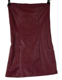 Dámské vínové koženkové minišaty zn. Shein 