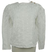 Dámská bílá madeirová halenka Shein 