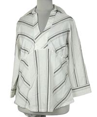 Dámská bílo-černá pruhovaná halenka M&S