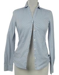 Dámská modro-bílá proužkovaná halenka s puntíky H&M