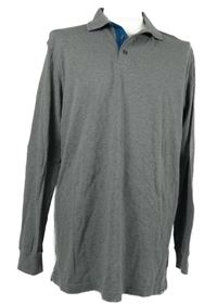 Pánské šedé triko s límečkem Cotton 