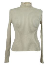 Dámský béžový žebrovaný lehký svetr s rolákem Asos 