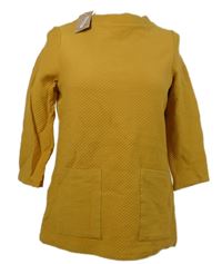 Nové - Dámská okrová vzorovaná mikina s kapsami Dunnes 