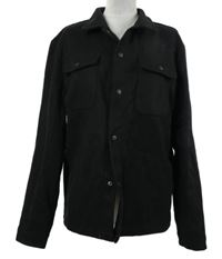 Pánská černá flaušová košilová bunda 