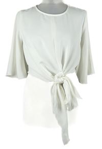 Dámská bílá crop halenka s uzlem Zara 