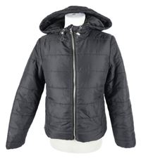 Dámská černá šusťáková zateplená bunda s kapucí H&M