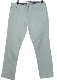 Pánské šedé plátěné slim kalhoty Next vel. 36