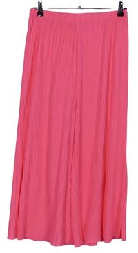 Dámské neonově růžové plisované culottes kalhoty Asos 